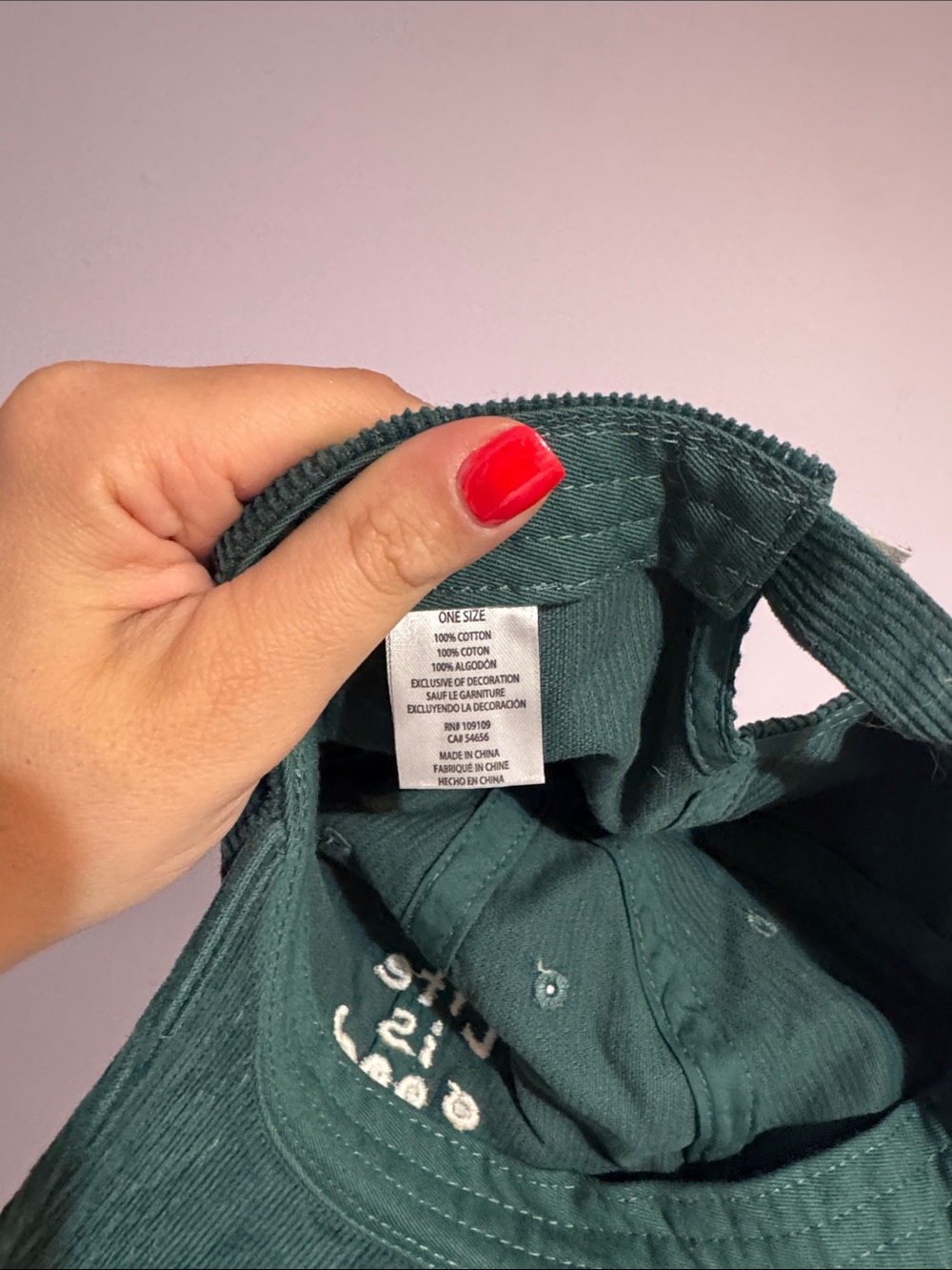 Life Is Good Dark Green Corduroy Baseball Cap - Picture 6 of 6